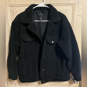 Forever 21 Black Sherpa Jacket